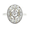 Bague 53 Bague Art déco ovale en or 18 carats, platine et diamants 58 Facettes