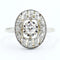 Bague 53 Bague Art déco ovale en or 18 carats, platine et diamants 58 Facettes