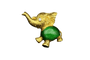 Broche Broche « Dumbo » éléphant en émaux verts et diamant 58 Facettes