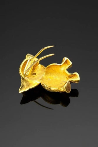 Broche Broche « Dumbo » éléphant en émaux verts et diamant 58 Facettes
