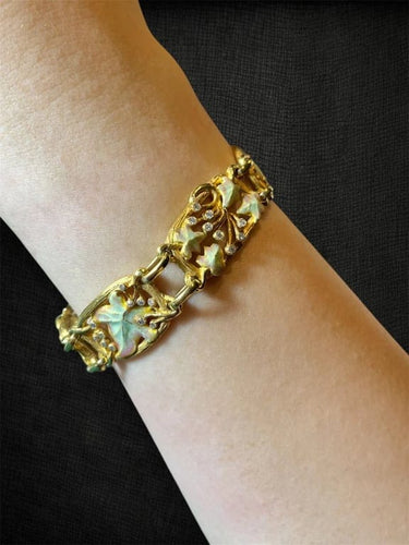 Bracelet Liberty Elowyn - Bracelet en or jaune avec diamants et émail 58 Facettes