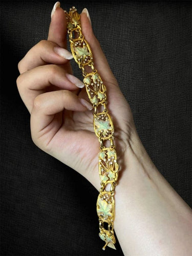 Bracelet Liberty Elowyn - Bracelet en or jaune avec diamants et émail 58 Facettes