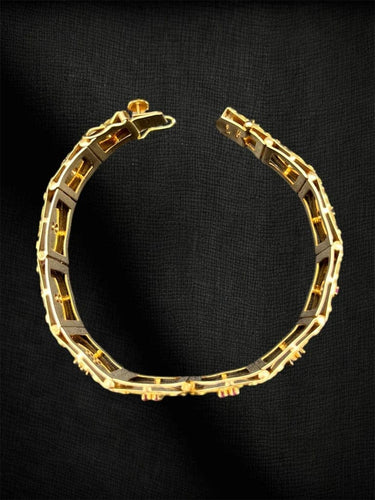 Bracelet Broderie féerique - Bracelet en or, saphirs et rubis 58 Facettes