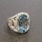 Bague 54 Bague en or blanc 18 carats avec aigue-marine et diamants 58 Facettes 4802