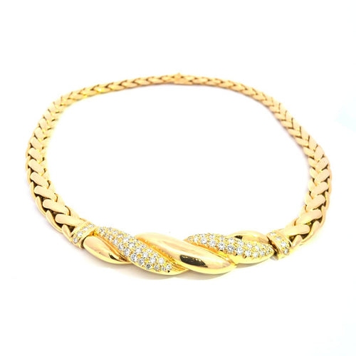 Collier Collier queue de renard en or 18 carats avec diamants 58 Facettes