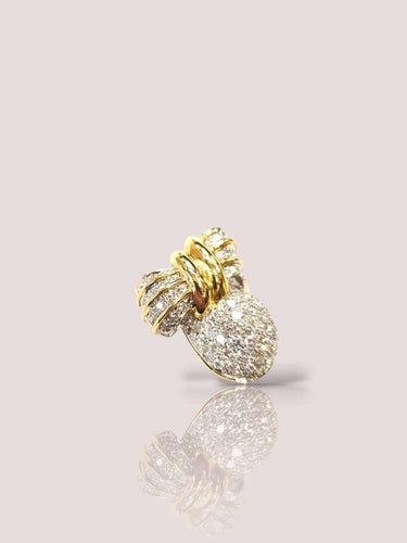 Boucles d'oreilles Boucles d'oreilles vintage années 80 en or jaune 18 carats et diamants 58 Facettes 60737