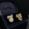 Boucles d'oreilles Boucles d'oreilles vintage années 80 en or jaune 18 carats et diamants 58 Facettes 60737