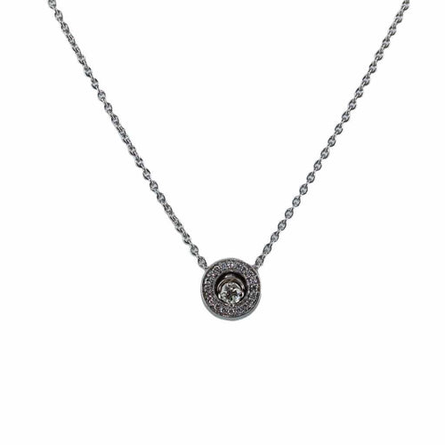 Collier Collier en or blanc 18 carats avec diamants ronds 58 Facettes