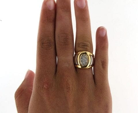 Bague 49 Van Cleef & Arpels - Bague en deux ors 18 carats et diamants 58 Facettes 6525y
