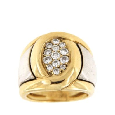 Bague 49 Van Cleef & Arpels - Bague en deux ors 18 carats et diamants 58 Facettes 6525y