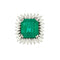 Bague 53 Bague marguerite en or blanc 18k et émeraude 13ct 58 Facettes 1972
