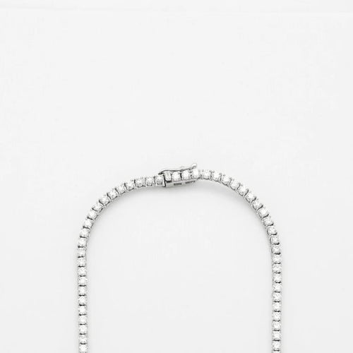 Collier Collier tennis rivière en or blanc 18K et diamants 58 Facettes