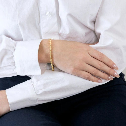 Bracelet Bracelet tennis - Bracelet en or jaune 18K et diamants Fancy Yellow 58 Facettes