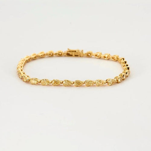 Bracelet Bracelet tennis - Bracelet en or jaune 18K et diamants Fancy Yellow 58 Facettes