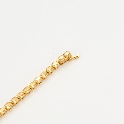 Bracelet Bracelet tennis en or jaune 18K et diamants Fancy Yellow 58 Facettes