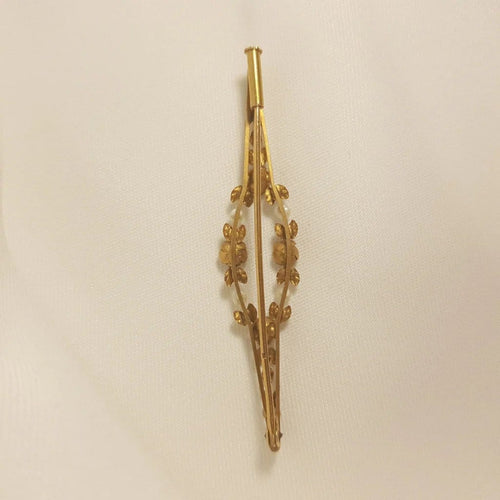 Broche Broche ancienne en or jaune 750 et perles fines 58 Facettes