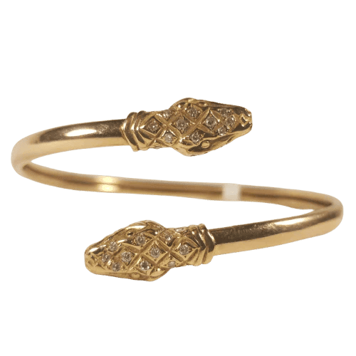 Bracelet Duo Serpent - Bracelet en or jaune et diamants 58 Facettes