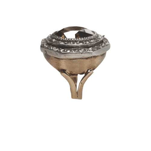 Bague 52 Bague en or jaune 750 avec topaze et diamants 58 Facettes