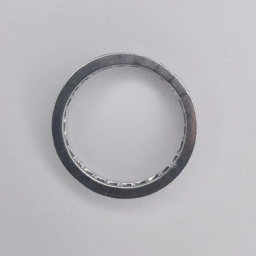 Bague 57 Alliance américaine en or blanc 750 sertie de diamants 58 Facettes