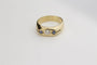 Bague 60 Bague trilogie en or jaune 18 carats, diamant et saphirs 58 Facettes