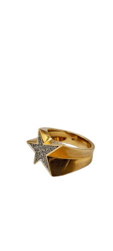 Bague Bague étoile pavée de diamants en or jaune 18 carats 58 Facettes 21021008