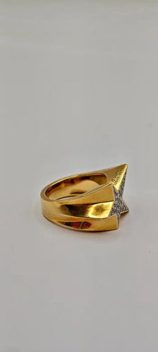 Bague Bague étoile pavée de diamants en or jaune 18 carats 58 Facettes 21021008