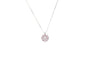 Collier Collier en or blanc 18K - Diamant taille brillant et saphirs roses 58 Facettes
