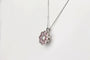 Collier Collier en or blanc 18K - Diamant taille brillant et saphirs roses 58 Facettes