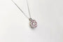 Collier Collier en or blanc 18K - Diamant taille brillant et saphirs roses 58 Facettes