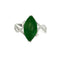 Bague 56 Bague en or blanc 18K sertie de jade et diamants 58 Facettes