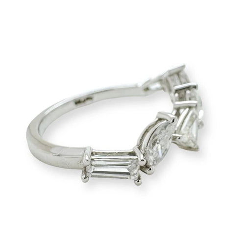 Bague 53 Bague multi-tailles en or blanc 18 carats et diamants 1,46 ct 58 Facettes
