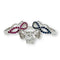 Bague 54 Trio d'Infinité - Bague interchangeable en or blanc avec diamants, rubis et saphirs 58 Facettes