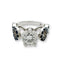 Bague 54 Trio d'Infinité - Bague interchangeable en or blanc avec diamants, rubis et saphirs 58 Facettes