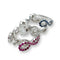 Bague 54 Trio d'Infinité - Bague interchangeable en or blanc avec diamants, rubis et saphirs 58 Facettes