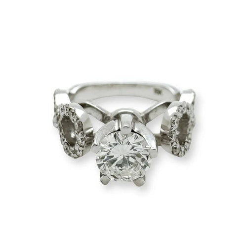 Bague 54 Trio d'Infinité - Bague interchangeable en or blanc avec diamants, rubis et saphirs 58 Facettes