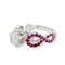 Bague 54 Trio d'Infinité - Bague interchangeable en or blanc avec diamants, rubis et saphirs 58 Facettes