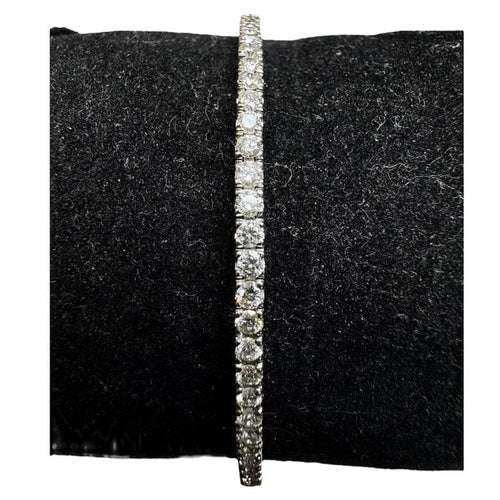 Bracelet Bracelet tennis diamants 3,4 ct en or blanc 18K 58 Facettes