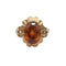 Bague 54 Bague rétro des années 50 en or 18K et saphir orange 58 Facettes