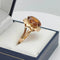Bague 54 Bague rétro des années 50 en or 18K et saphir orange 58 Facettes