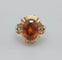 Bague 54 Bague rétro des années 50 en or 18K et saphir orange 58 Facettes