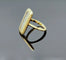 Bague 50 Bague panneau rectangulaire en or jaune 18K et diamants 58 Facettes