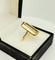 Bague 50 Bague panneau rectangulaire en or jaune 18K et diamants 58 Facettes