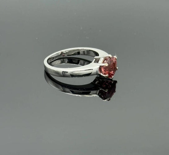 Bague 55 Solitaire - Bague en or gris 18K au spinelle rose 58 Facettes