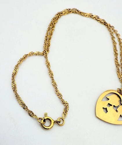 Collier Peynet - Pendentif cœur et chaîne en or 18K 58 Facettes