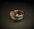 Bague 55 Bague bandeau en or tricolore 18 carats et diamants fancy 58 Facettes
