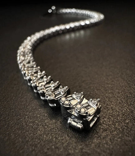 Bracelet Bracelet en or blanc 14 carats avec diamants 58 Facettes