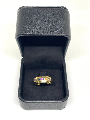 Bague 53 Guy Laroche - Bague en or jaune et pierres multicolores 58 Facettes