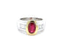 Bague 53 Bague en or bicolore 18 ct avec rubis et diamants baguette 58 Facettes