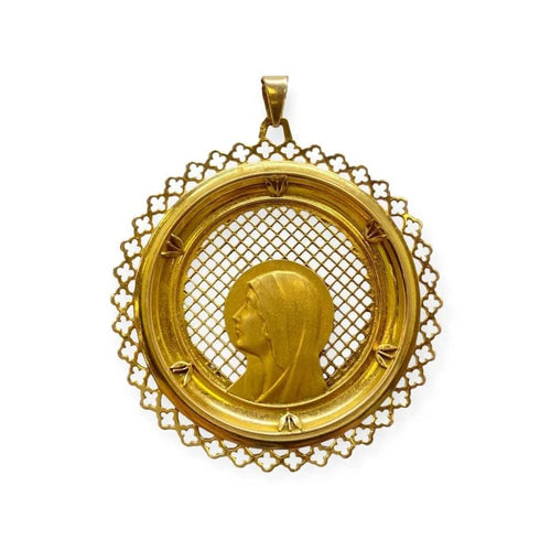 Pendentif Pendentif Vierge de profil en or jaune 750 (18 K) 58 Facettes 330082286