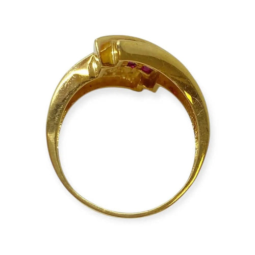 Bague 64 Bague rubis et diamants en or blanc et or jaune 750 58 Facettes 330091920